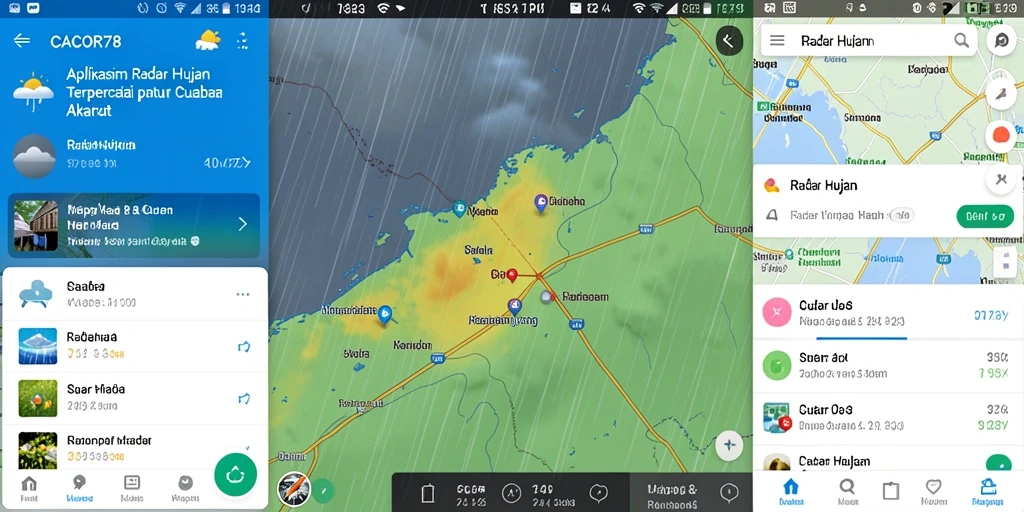 Tampilan antarmuka CACOR78 dengan informasi radar hujan terkini.