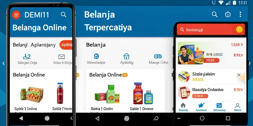 Antarmuka pengguna aplikasi Belanja Online DEMI11 yang menarik dan fungsional.