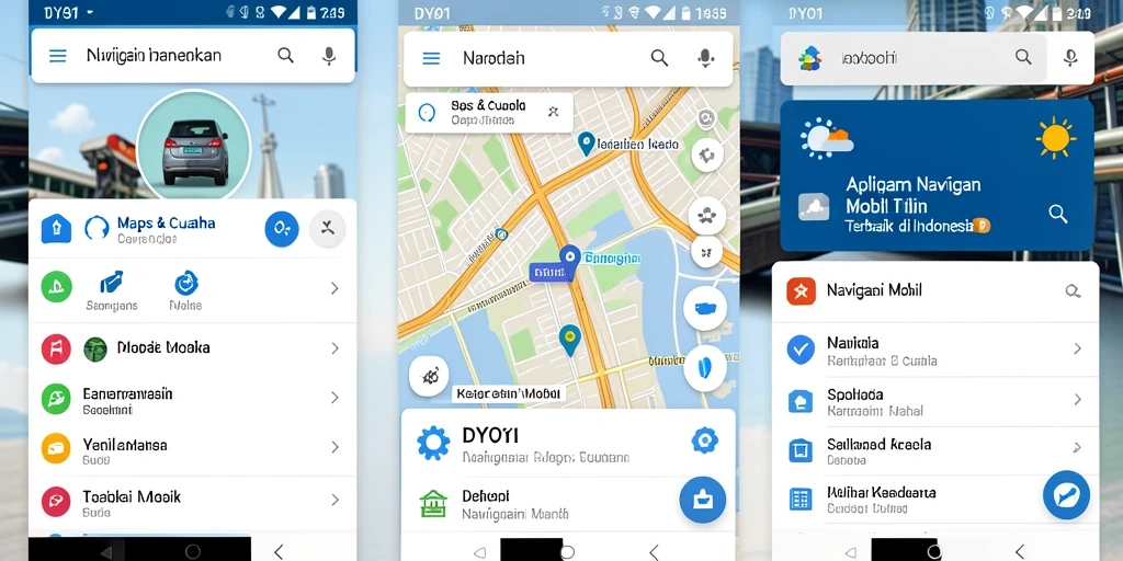 Tampilan antarmuka DYO1 yang memudahkan navigasi mobil.