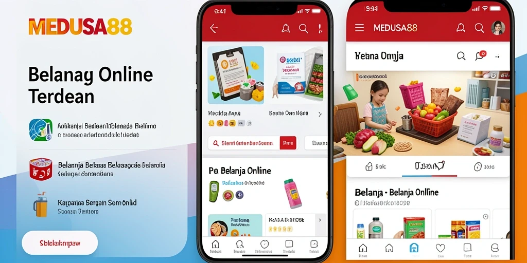 Tampilan antarmuka aplikasi MEDUSA88 untuk Belanja Online.