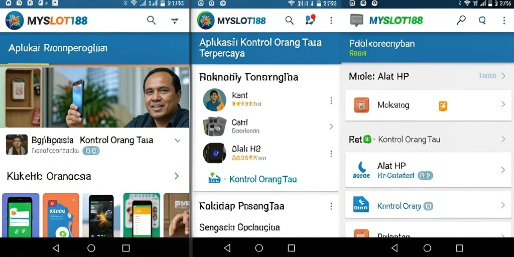 Tampilan antarmuka aplikasi Kontrol Orang Tua yang ramah pengguna.