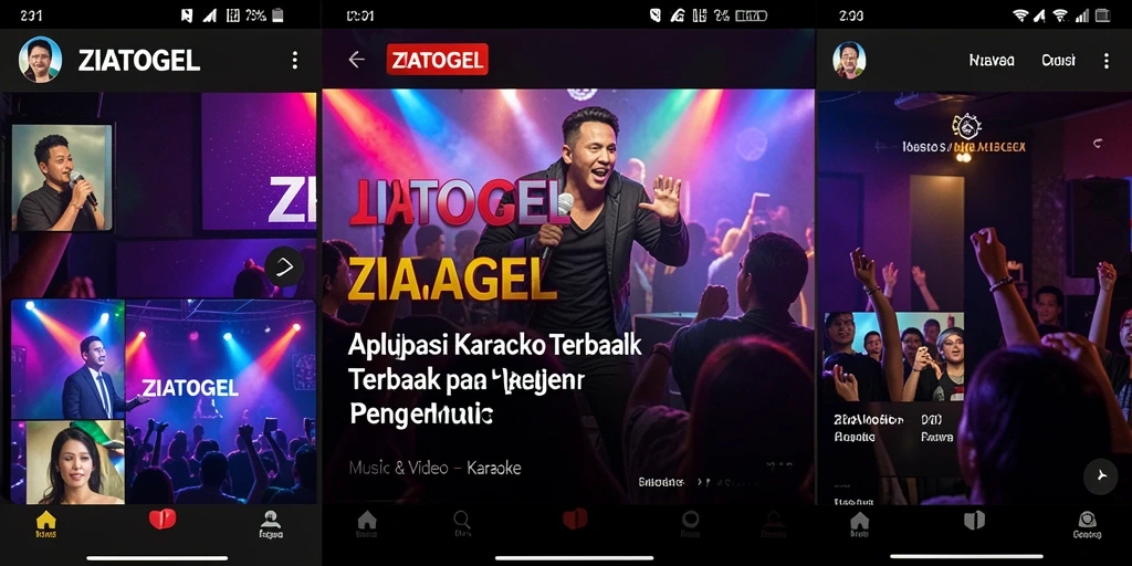 Antarmuka ZIATOGEL yang menarik dan fungsional untuk Karaoke.