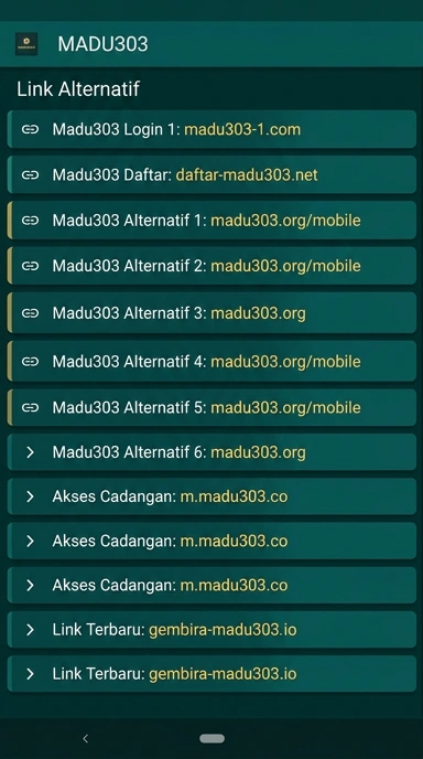 Link Alternatif Madu303 untuk Pengguna Android