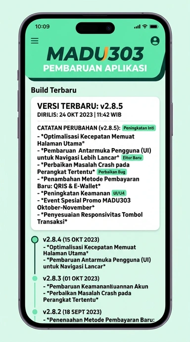 Riwayat Versi Madu303 untuk Pengguna Android